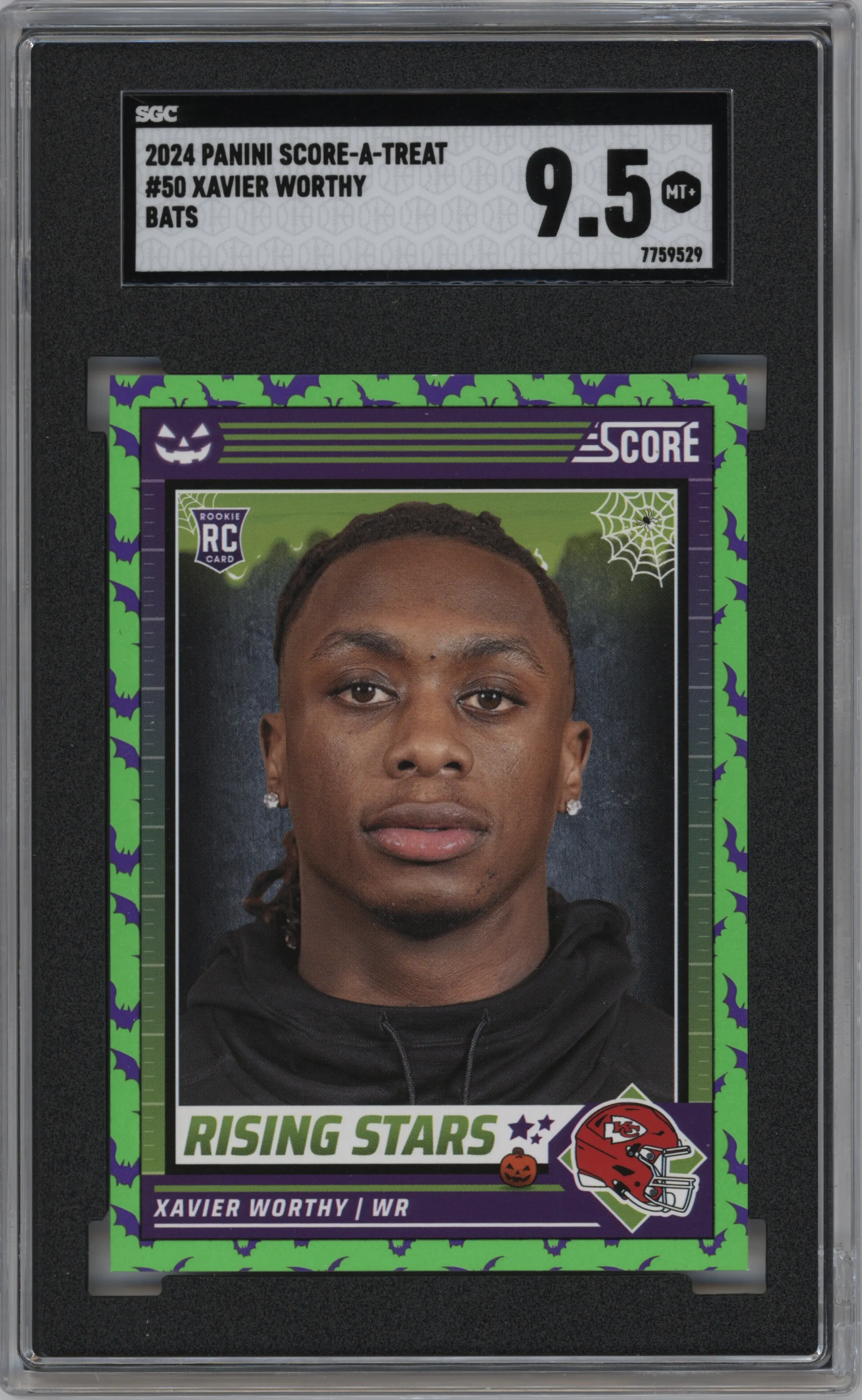 2024 Score-a-Treat Rising Stars Xavier Worthy Bats #50 SGC 9.5