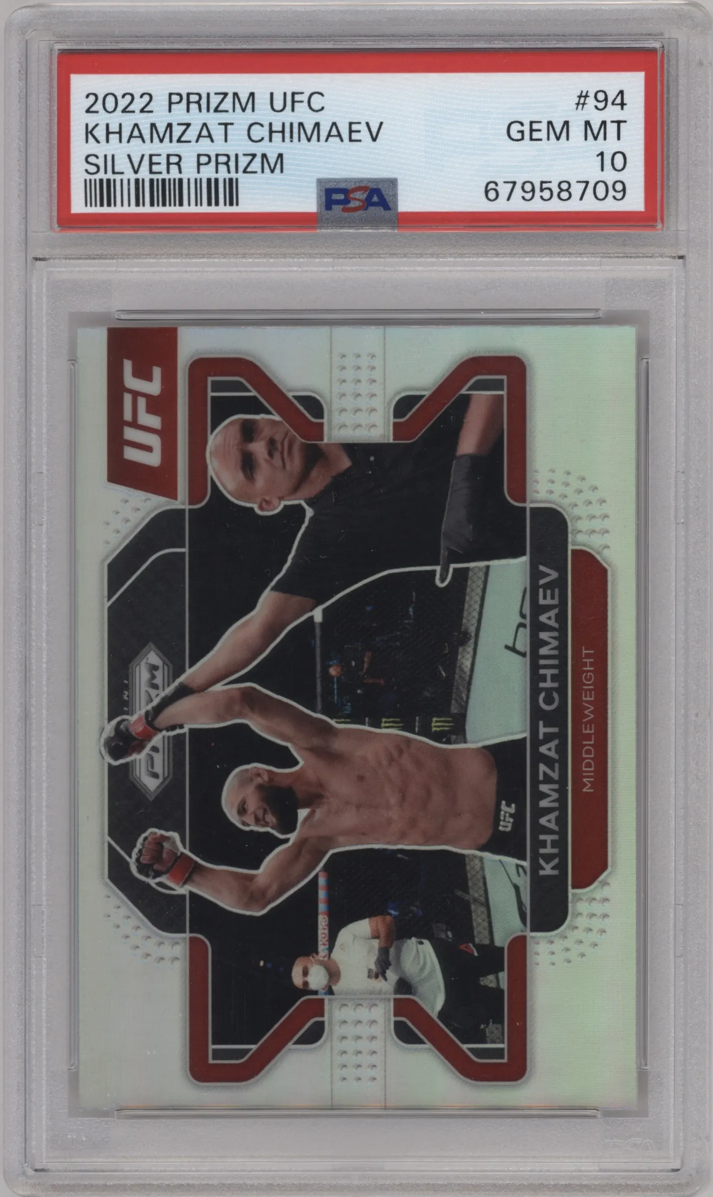 2022 Panini Prizm UFC Khamzat Chimaev Silver Prizm #94 PSA 10