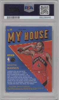 Scottie Barnes from the 2021-22 Panini Donruss Optic set featuring a Orange parallel graded by PSA and given an overall grade of 9.
