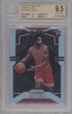Coby White from the 2019-20 Panini Prizm set featuring a Silver Prizm parallel graded by Beckett and given an overall grade of 9.5.
