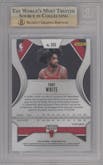 Coby White from the 2019-20 Panini Prizm set featuring a Silver Prizm parallel graded by Beckett and given an overall grade of 9.5.