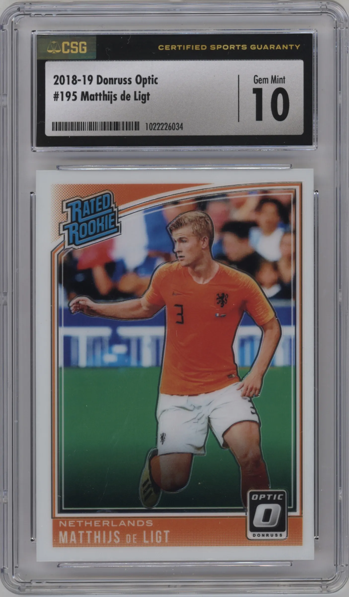 2018 Panini Donruss Optic Rtd.Rke. Matthijs de Ligt CGC 10