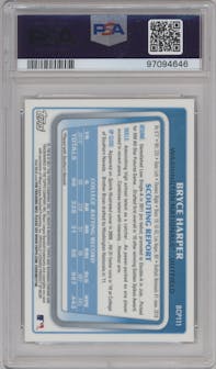 Bryce Harper from the 2011 Bowman Chrome set graded by PSA and given an overall grade of 10.