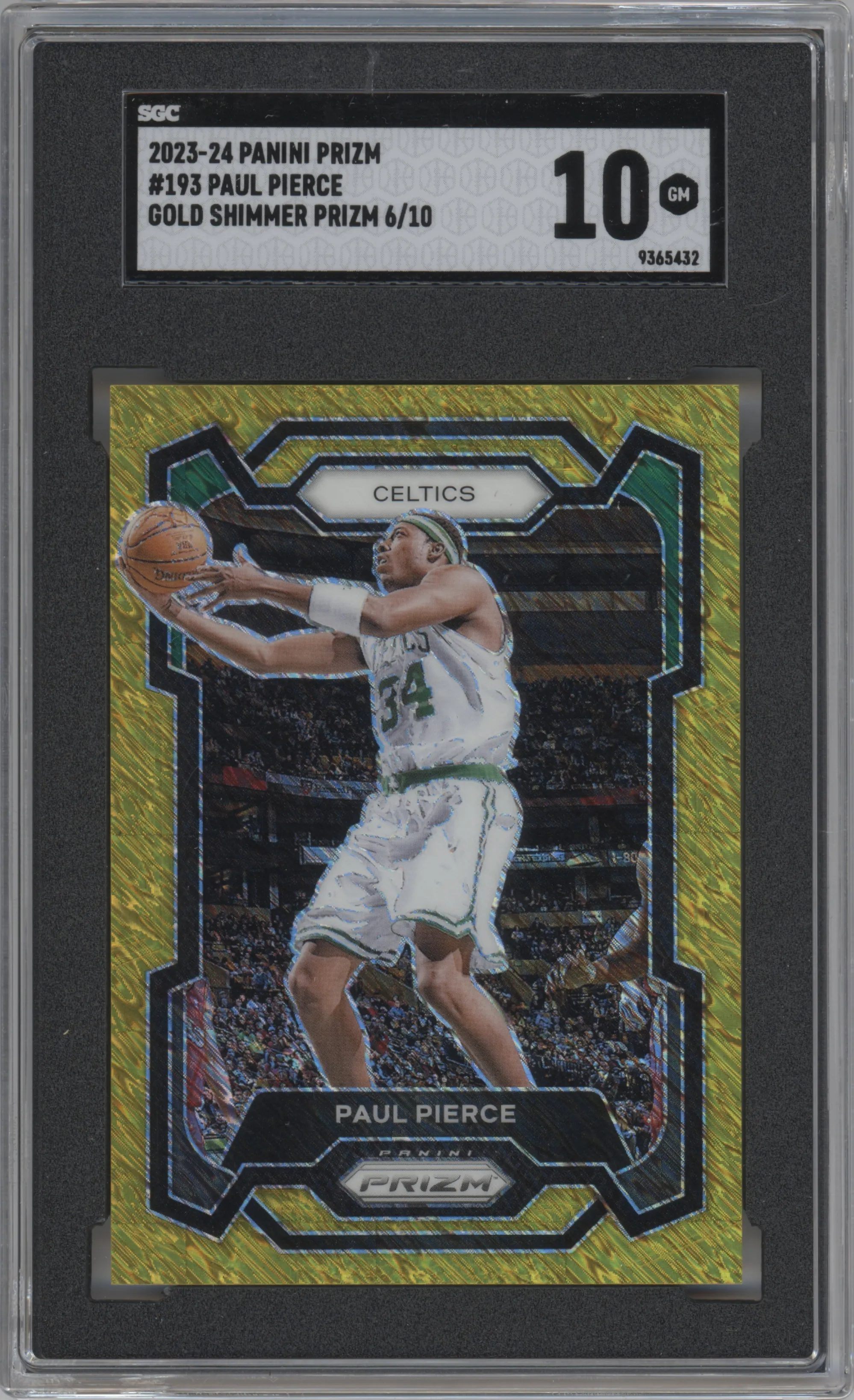2023 Panini Prizm Paul Pierce FOTL Gold Shimmer #193 SGC 10
