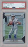 Dak Prescott from the 2016 Panini Prizm set featuring a Prizm parallel graded by PSA and given an overall grade of 9.