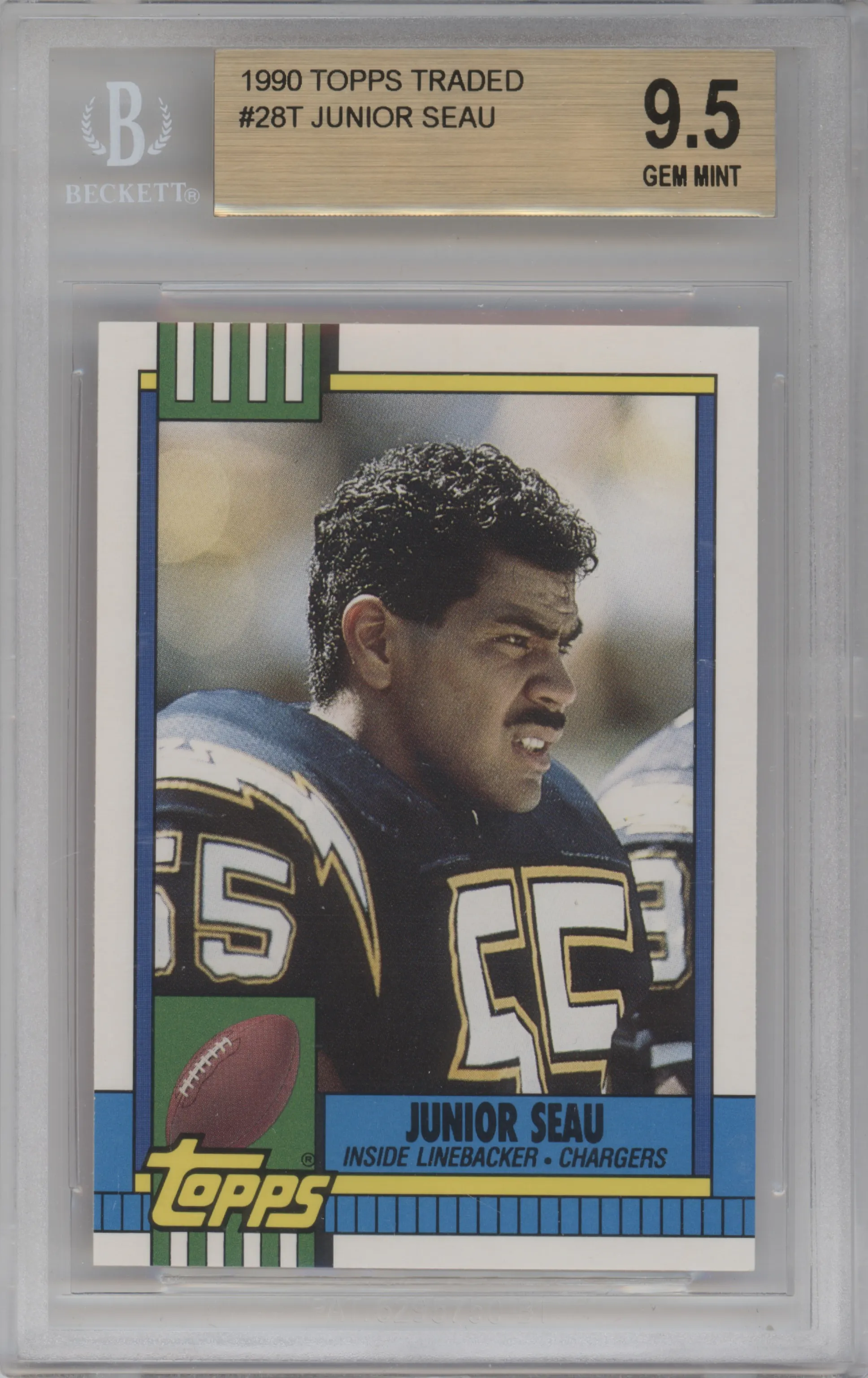 1990 Topps Traded Junior Seau BGS 9.5