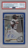 Xavier Edwards from the 2020 Bowman Sapphire Edition set graded by PSA and given an overall grade of 10.