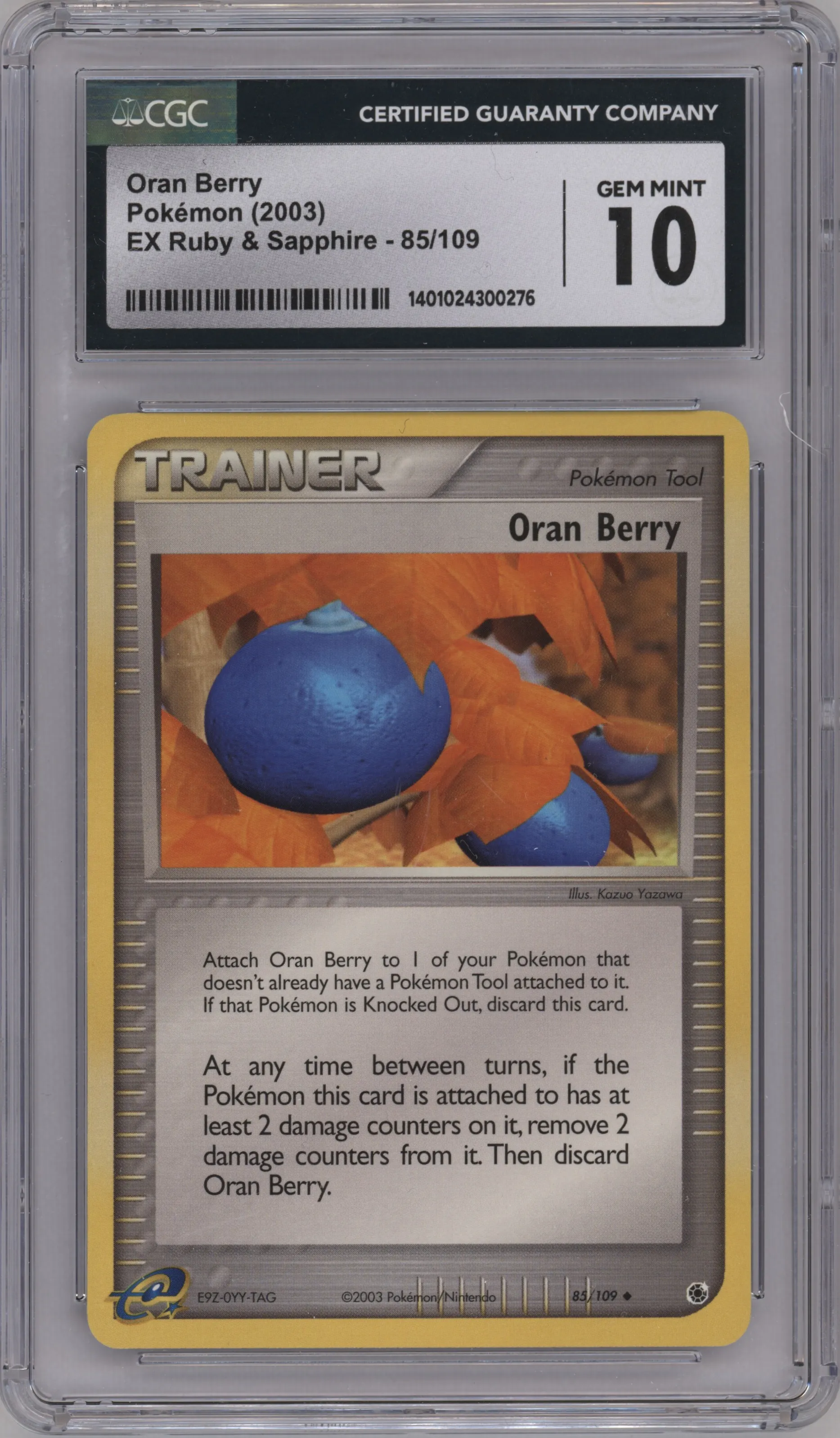 2003 Pokemon EX Ruby & Sapphire Oran Berry #85 CGC 10