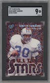 Barry Sanders from the 1997 Fleer Ultra set graded by SGC and given an overall grade of 9.