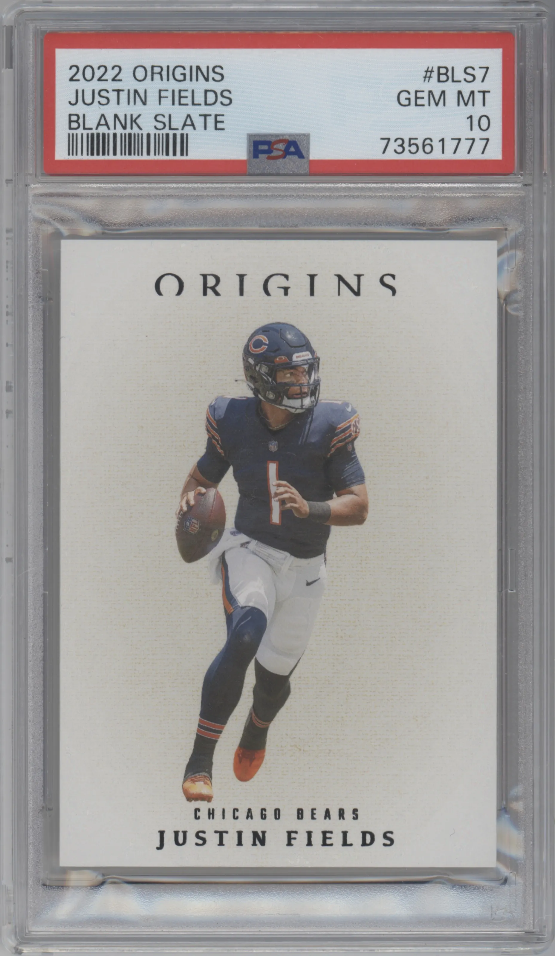 2022 Panini Origins Blank Slate Justin Fields PSA 10