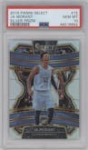 Ja Morant from the 2019-20 Panini Select set featuring a Silver Prizm parallel graded by PSA and given an overall grade of 10.
