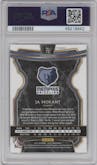 Ja Morant from the 2019-20 Panini Select set featuring a Silver Prizm parallel graded by PSA and given an overall grade of 10.