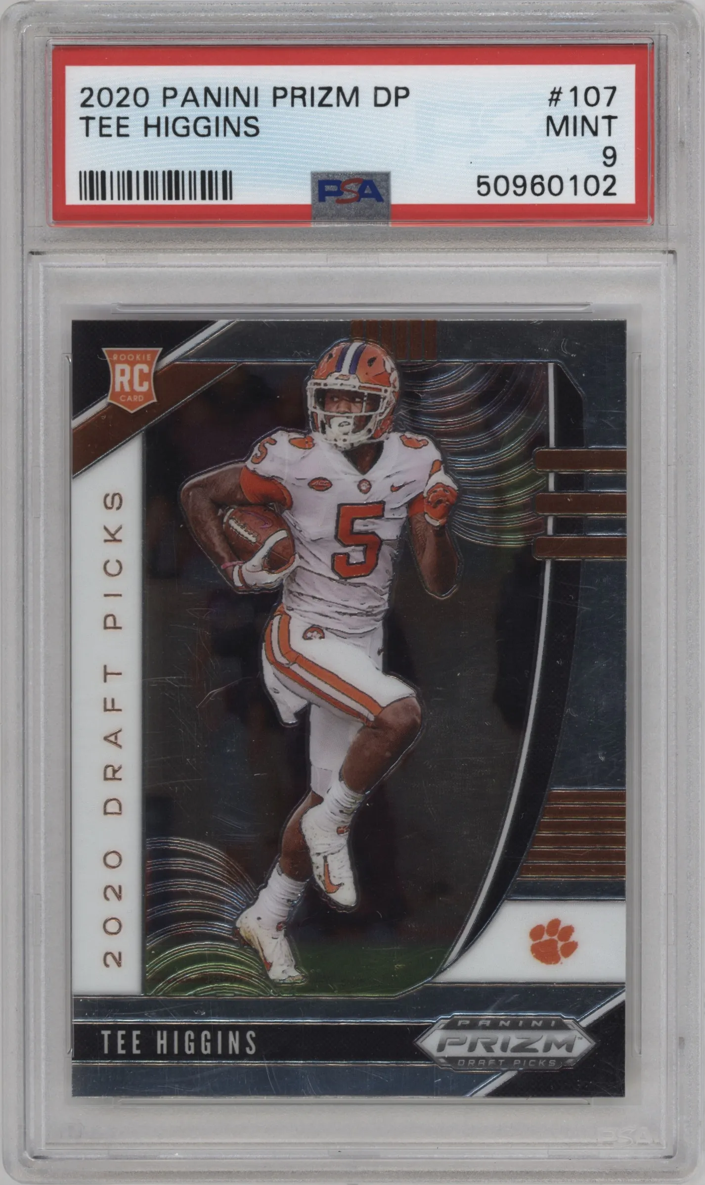 2020 Panini Prizm Draft Picks Tee Higgins #107 PSA 9