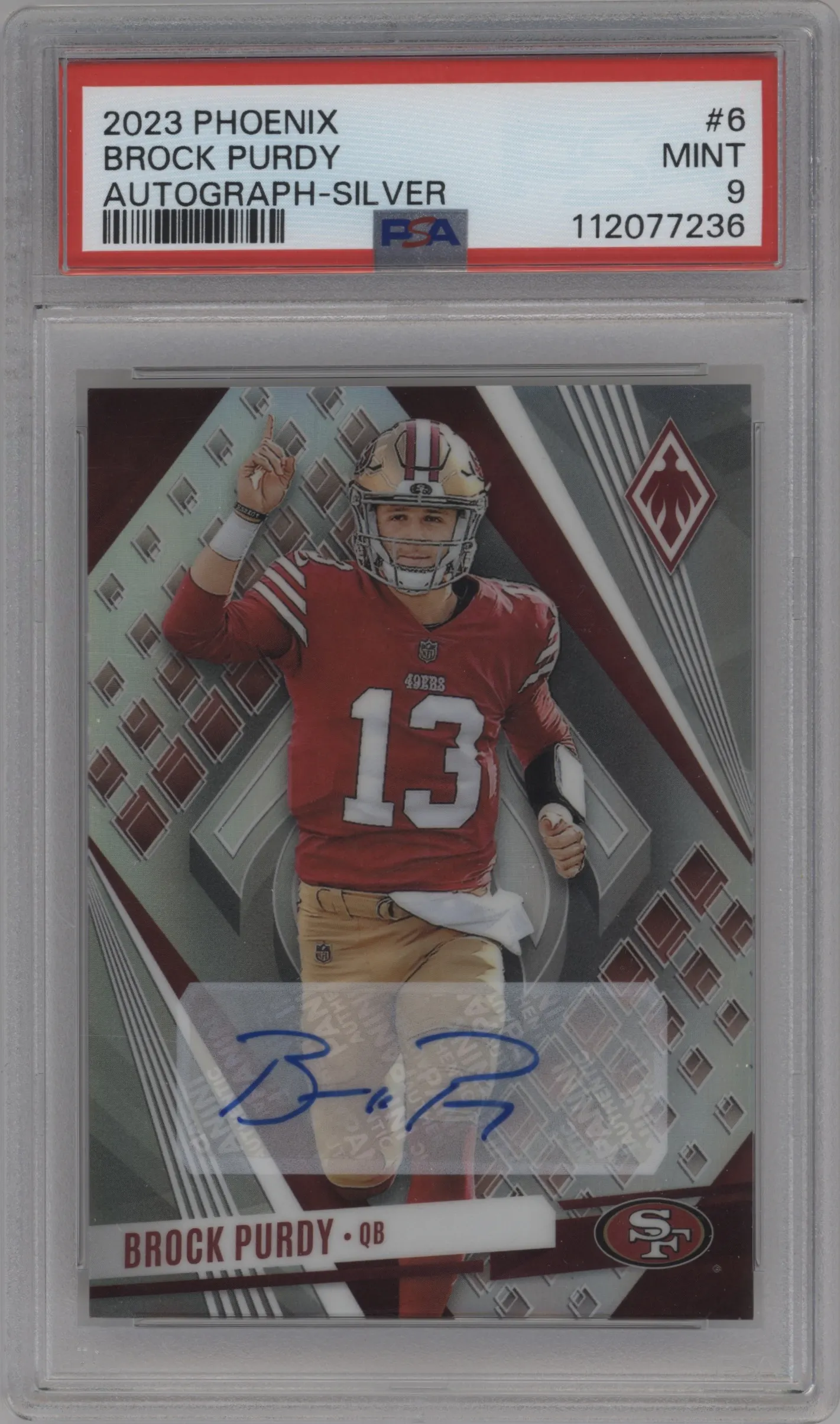 2023 Panini Phoenix Auto Brock Purdy #6 PSA 9