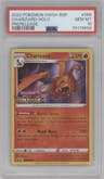 Charizard from the 2020 Pokemon SWSH set featuring a Vivid Voltage Prerelease promo parallel graded by PSA and given an overall grade of 10.
