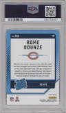 Rome Odunze from the 2024 Donruss set featuring a Red Pandora parallel graded by PSA and given an overall grade of 10.