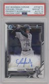 Ezequiel Tovar from the 2021 Bowman Chrome set graded by PSA and given an overall grade of 10.
