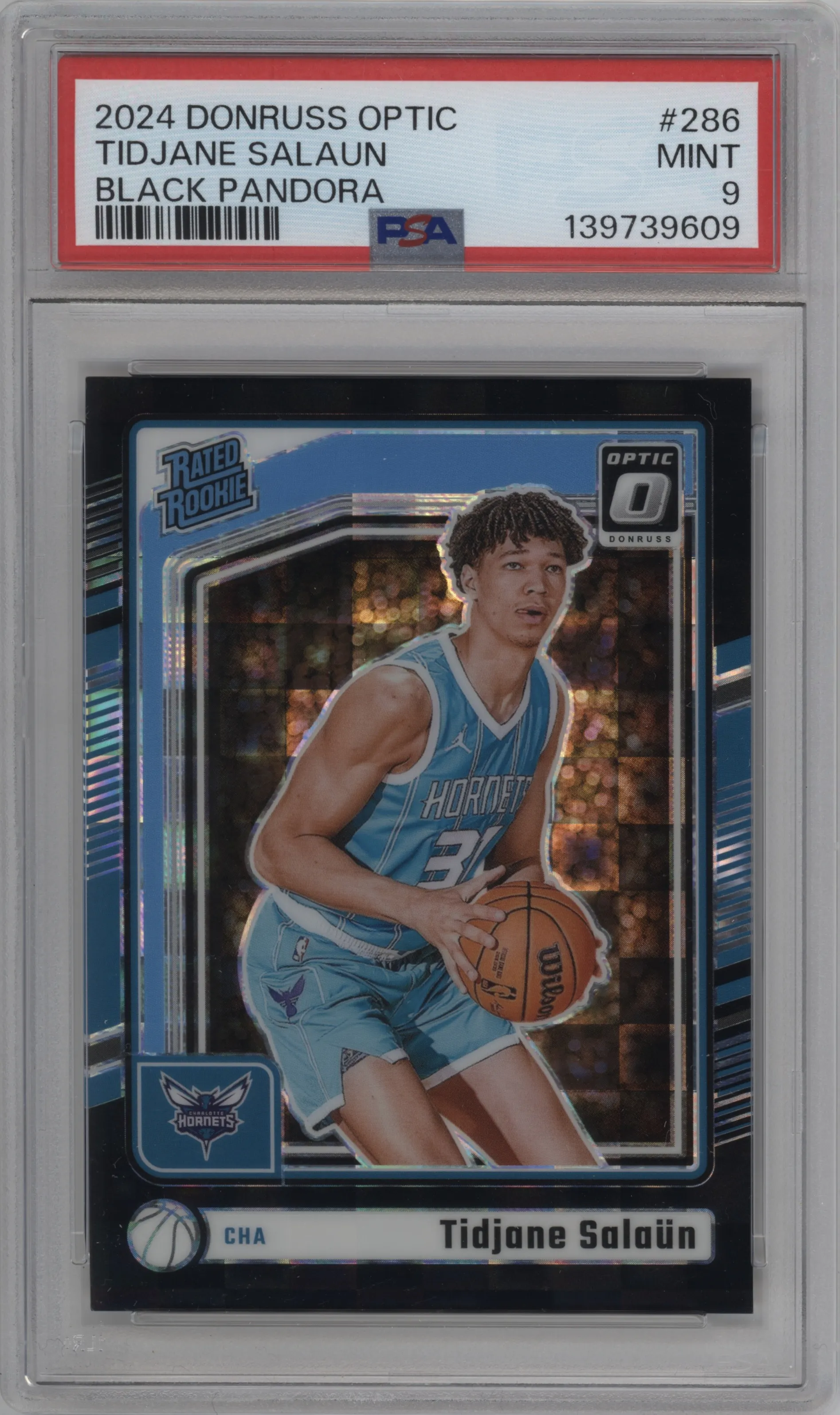 2024 Donruss Optic Rated Rookie Tidjane Salaun Black Pandora PSA 9