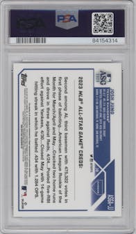Josh Jung from the 2023 Topps Chrome Update set graded by PSA and given an overall grade of 9.