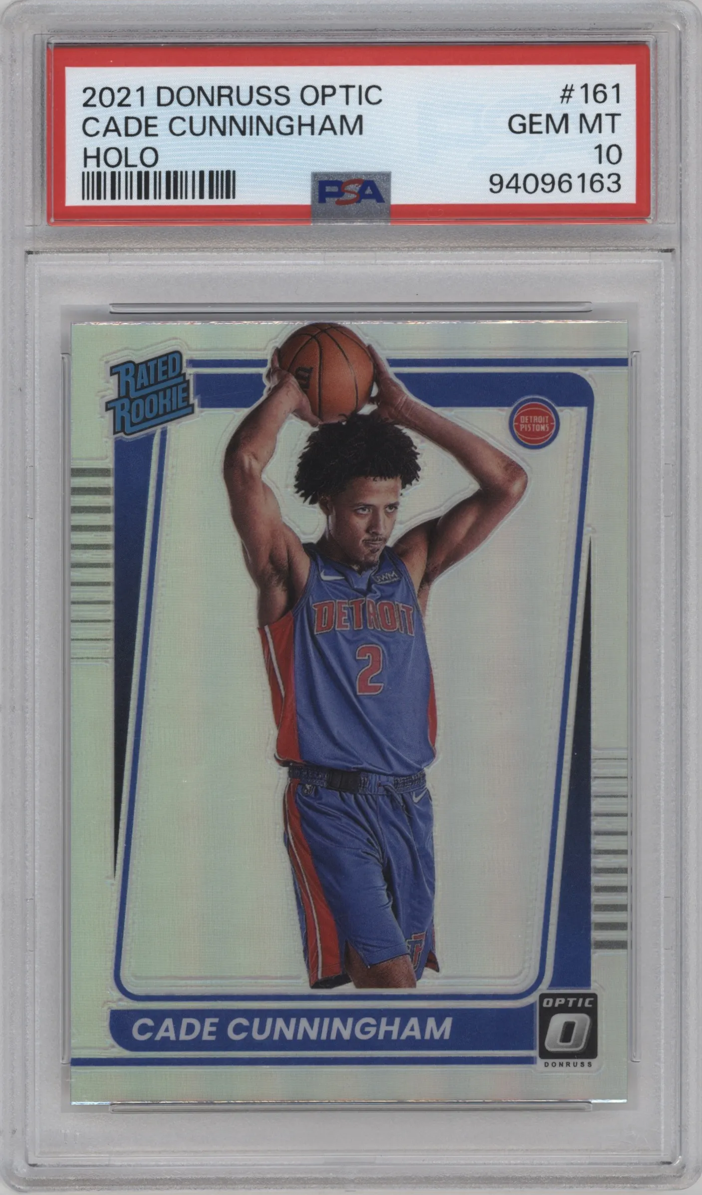 2021 Panini Donruss Optic Rated Rookie Cade Cunningham Holo PSA 10