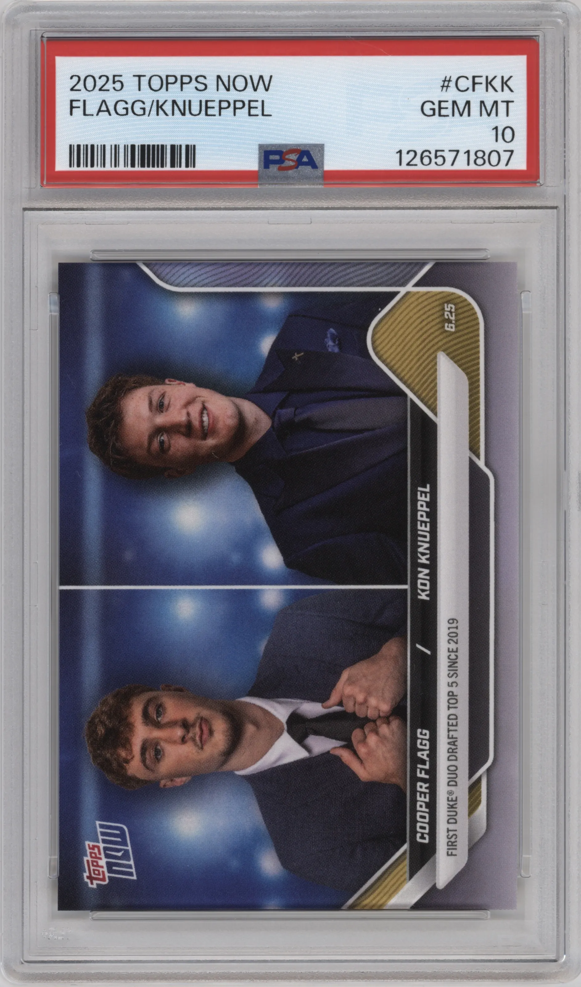 2025 Topps Now Cooper Flagg/Kon Knueppel #CFKK PSA 10