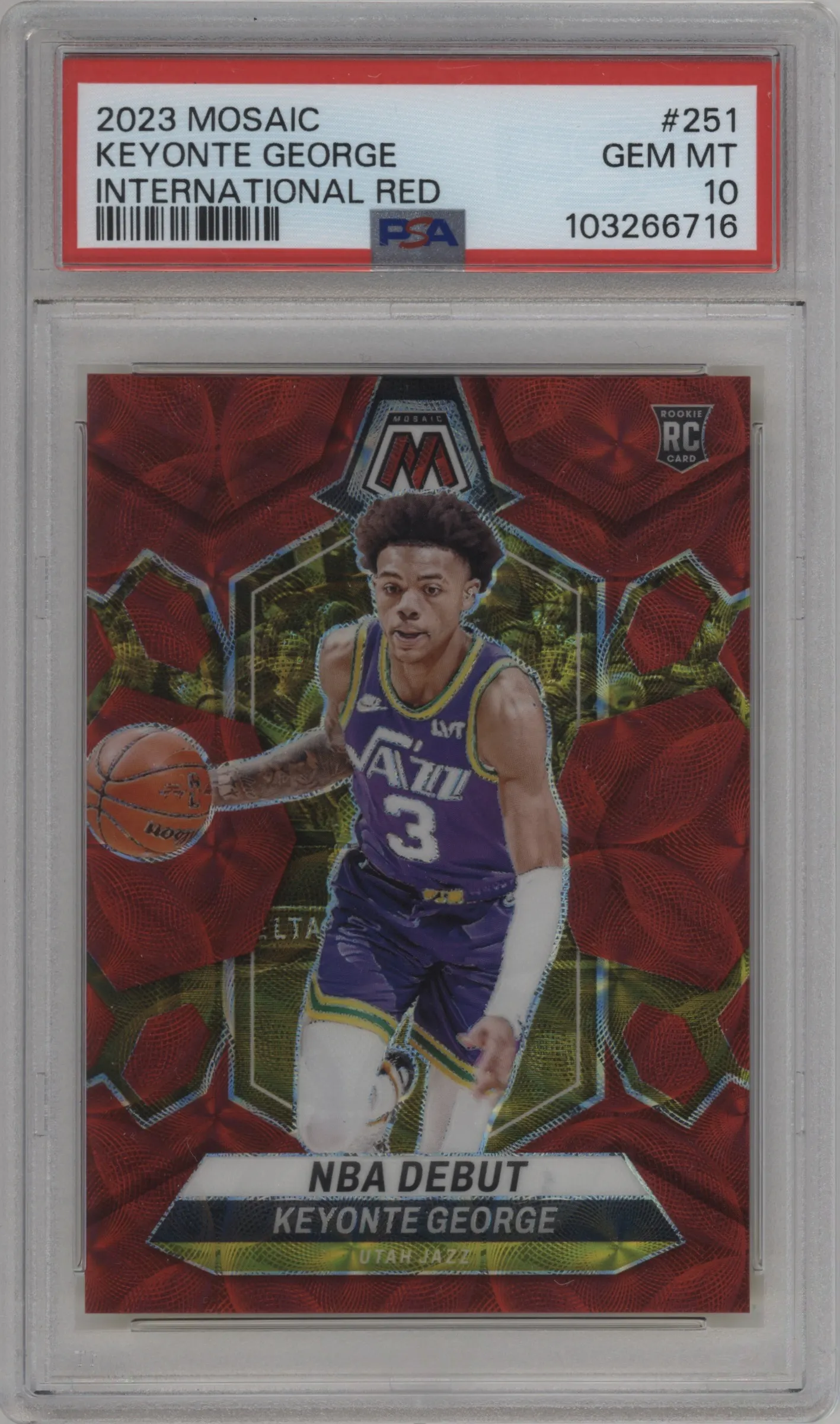 2023 Panini Mosaic Keyonte George Red International PSA 10