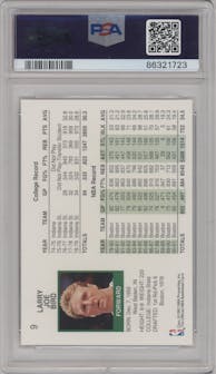 Larry Bird from the 1991-92 NBA Hoops set graded by PSA and given an overall grade of 10.