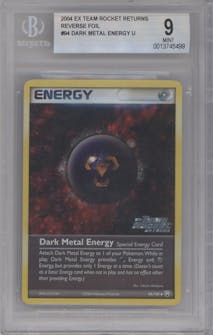 Dark Metal Energy from the 2004 Pokemon EX set graded by Beckett and given an overall grade of 9.