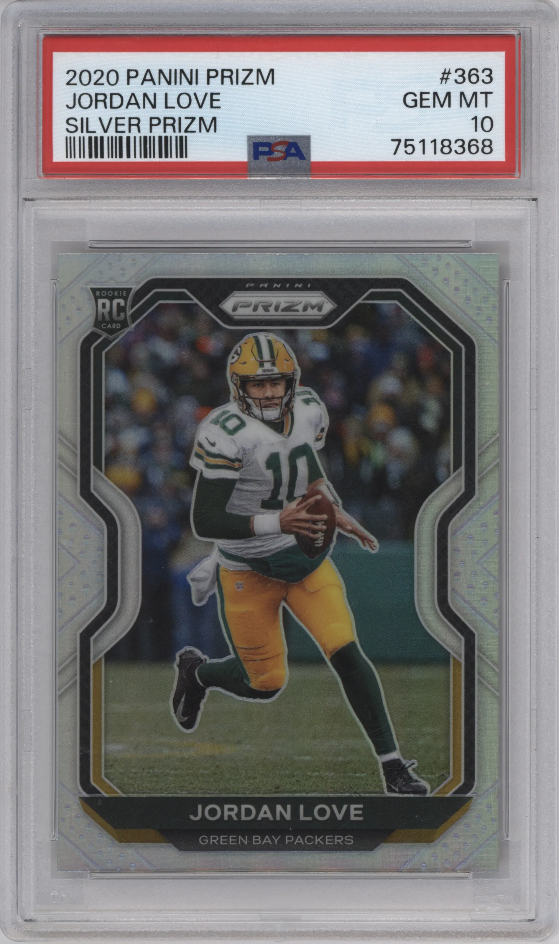 2020 Panini Prizm Jordan Love Silver Prizm #363 PSA 10