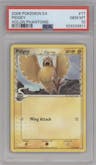 Pidgey from the 2006 Pokemon EX set graded by PSA and given an overall grade of 10.