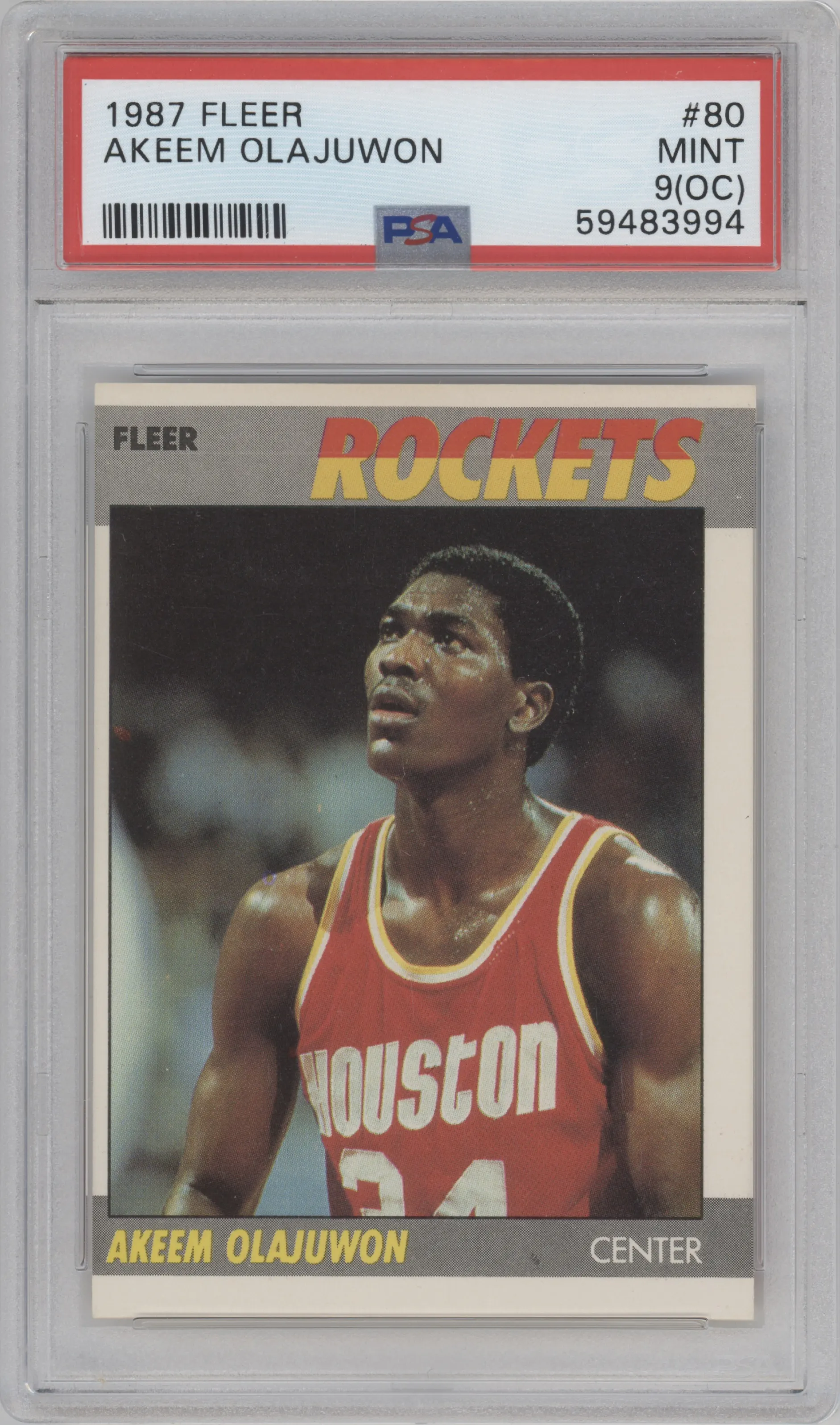 1987 Fleer Akeem Olajuwon PSA 9