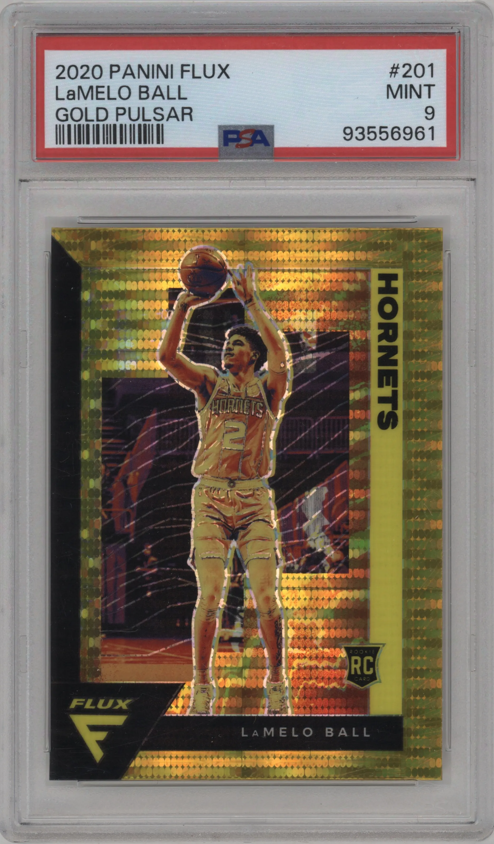 2020 Panini Flux LaMelo Ball Gold Pulsar #201 PSA 9
