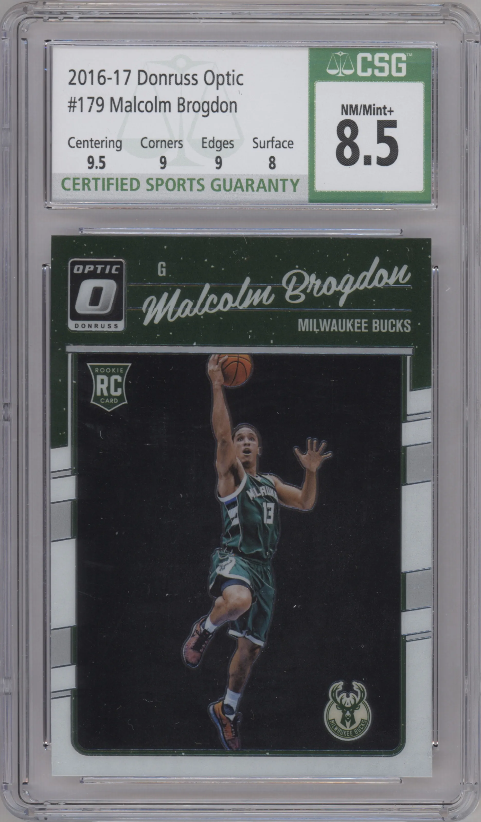2016 Panini Donruss Optic Malcolm Brogdon CGC 8.5