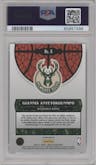 Giannis Antetokounmpo from the 2020-21 Panini Mosaic set graded by PSA and given an overall grade of 9.