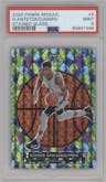Giannis Antetokounmpo from the 2020-21 Panini Mosaic set graded by PSA and given an overall grade of 9.