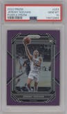 Jeremy Sochan from the 2022-23 Panini Prizm  set featuring a Purple Prizm parallel graded by PSA and given an overall grade of 10.