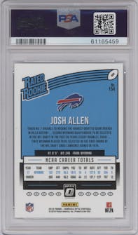 Josh Allen from the 2018 Panini Donruss Optic set graded by PSA and given an overall grade of 9.