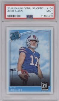 Josh Allen from the 2018 Panini Donruss Optic set graded by PSA and given an overall grade of 9.