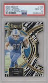 Sam LaPorta from the 2023 Panini Select set featuring a Die-Cut Zebra parallel graded by PSA and given an overall grade of 10.