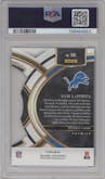 Sam LaPorta from the 2023 Panini Select set featuring a Die-Cut Zebra parallel graded by PSA and given an overall grade of 10.
