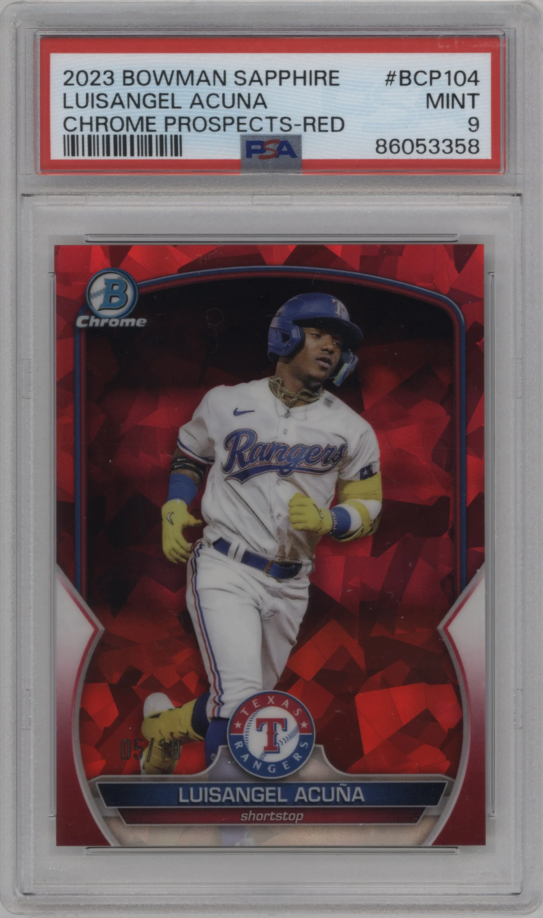 2023 Bowman Sapphire Edition Chr.Pros. Luisangel Acuna Red PSA 9