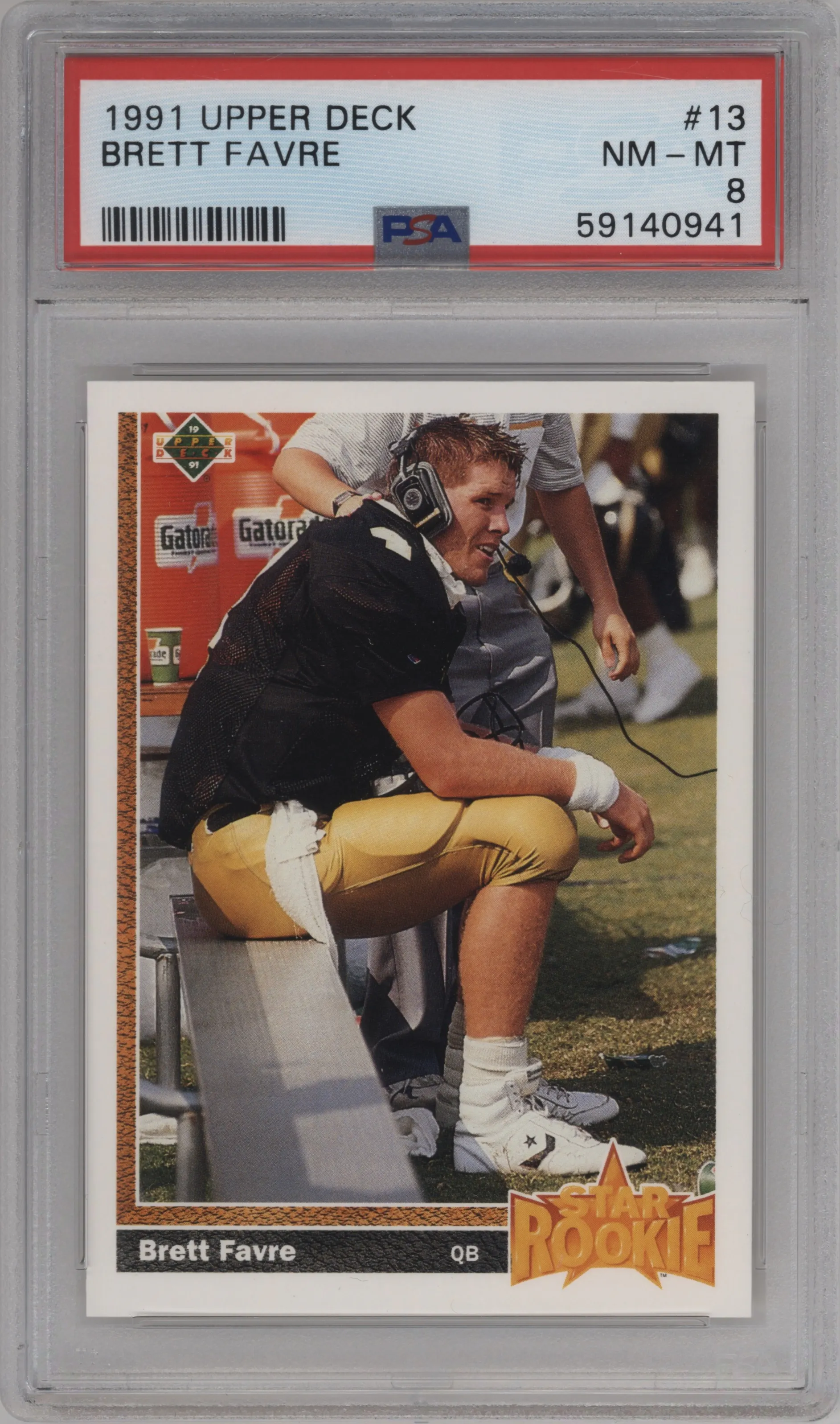 1991 Upper Deck Brett Favre #13 PSA 8