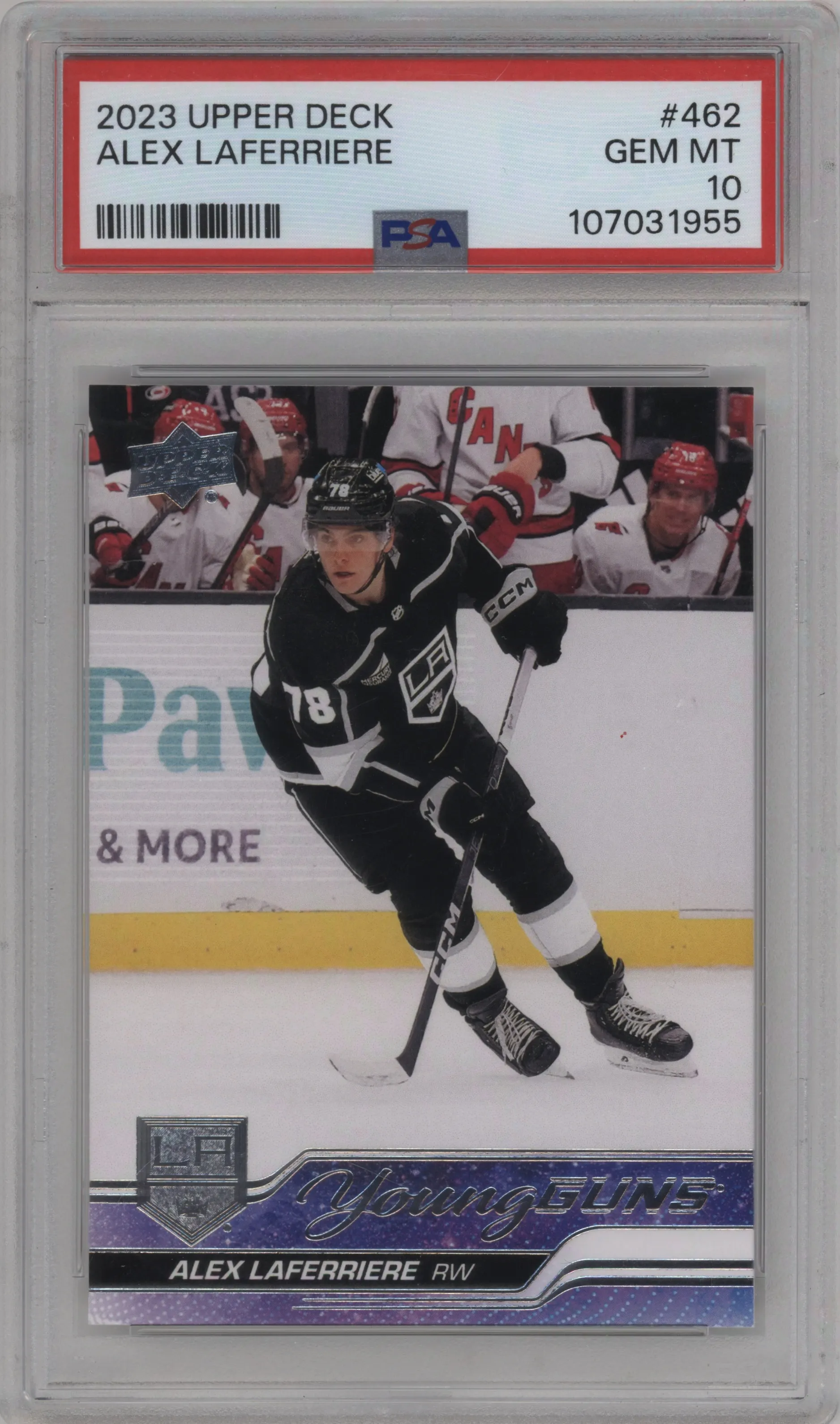 2023 Upper Deck Series 2 Young Guns Alex Laferriere #462 PSA 10