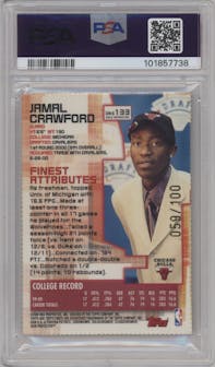 Jamal Crawford from the 2000-01 Topps Finest set featuring a Gold Refractor parallel graded by PSA and given an overall grade of 9.