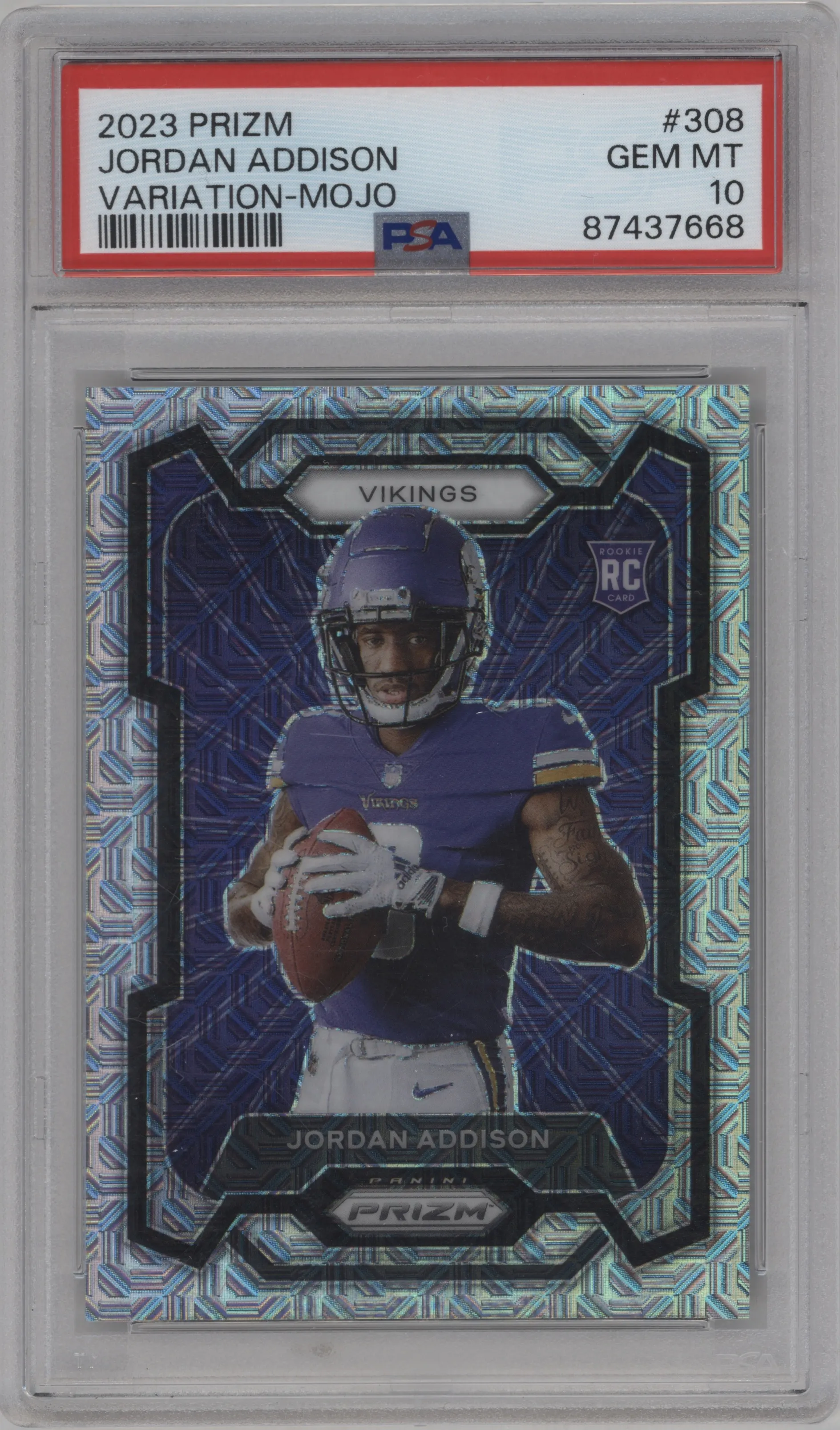 2023 Panini Prizm Rke.Var. Jordan Addison Mojo Prizm PSA 10