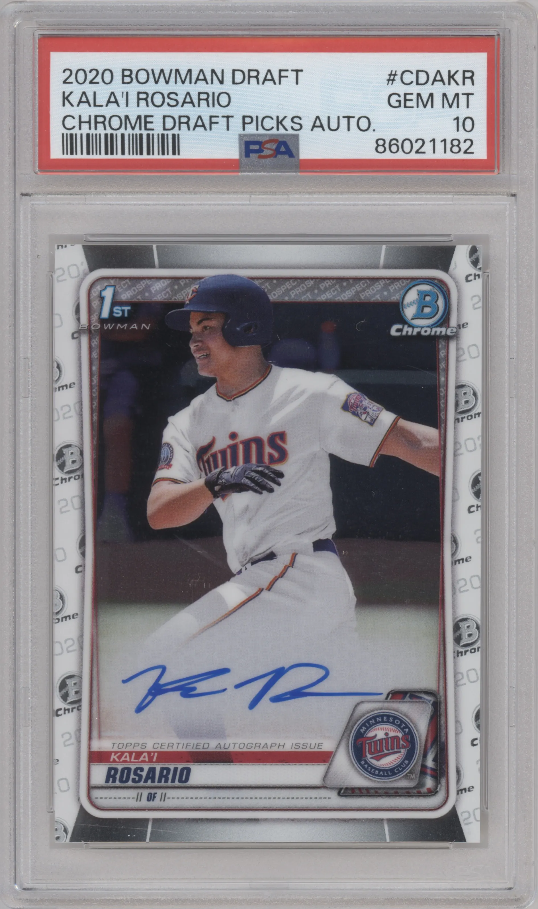 2020 Bowman Draft Chr.DP Auto Kala'i Rosario PSA 10