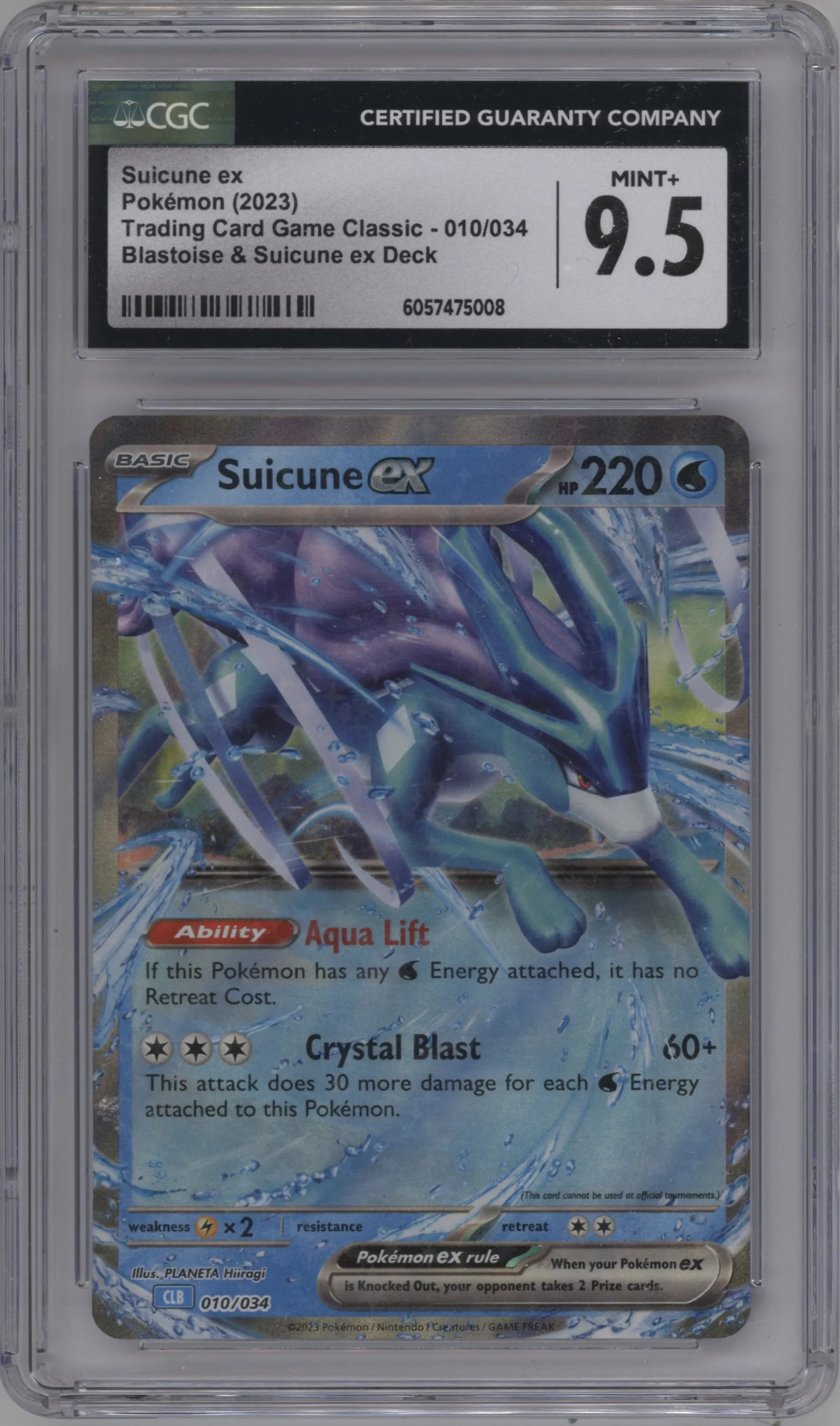 2023 Pokemon CLB Suicune ex CGC 9.5