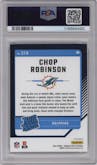 Chop Robinson from the 2024 Donruss Optic set featuring a Stars parallel graded by PSA and given an overall grade of 10.
