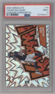 Caleb Williams  from the 2024 Panini Absolute set graded by PSA and given an overall grade of 9.