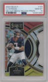 C.J. Stroud from the 2023 Panini Select set featuring a Die Cut Red and Yellow Prizm parallel graded by PSA and given an overall grade of 10.